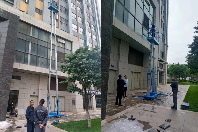 寶來潔升降機(jī)高空作業(yè)平臺交機(jī)案例，高效快捷設(shè)備質(zhì)量好